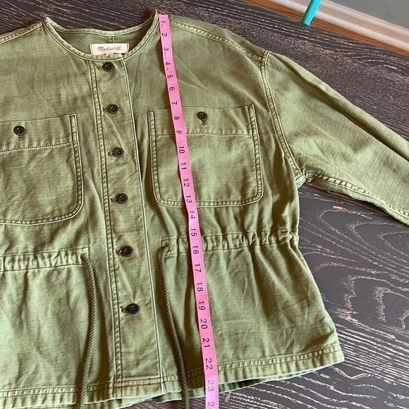 MADEWELL Claremont Drawstring Jacket. Size Medium. Style Al889. Military. Small. - Picture 8 of 11